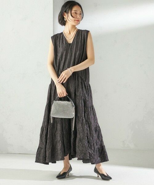 SHIPS / シップス ロング・マキシ丈ワンピース | TORRAZZO DONNA:〈手洗い可能〉ティアード ノースリーブ ワンピース | 詳細3