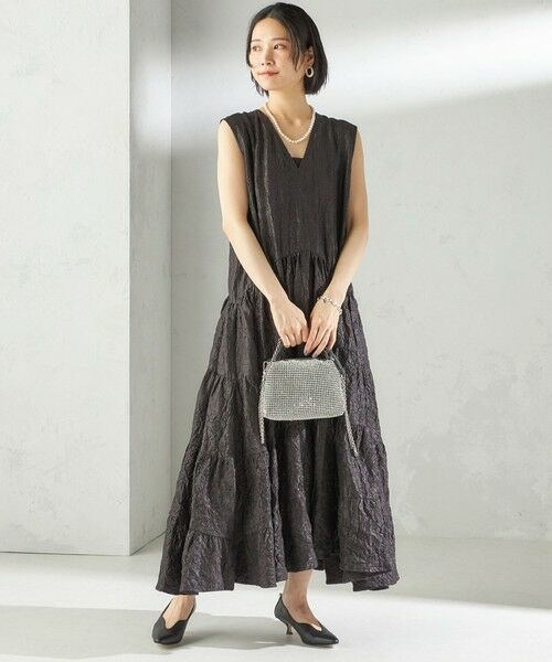 SHIPS / シップス ロング・マキシ丈ワンピース | TORRAZZO DONNA:〈手洗い可能〉ティアード ノースリーブ ワンピース | 詳細7