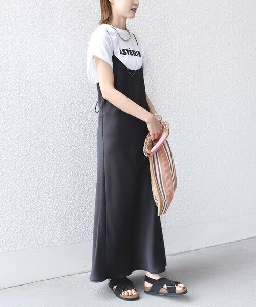 SHIPS / シップス ロング・マキシ丈ワンピース | 〈手洗い可能〉バック デザイン サテン キャミ ワンピース | 詳細5