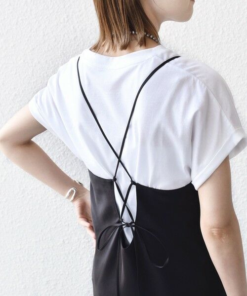 SHIPS / シップス ロング・マキシ丈ワンピース | 〈手洗い可能〉バック デザイン サテン キャミ ワンピース | 詳細6