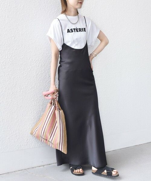 SHIPS / シップス ロング・マキシ丈ワンピース | 〈手洗い可能〉バック デザイン サテン キャミ ワンピース | 詳細9