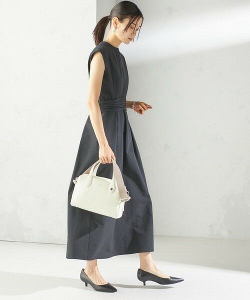 SHIPS / シップス ロング・マキシ丈ワンピース | 〈手洗い可能〉サッカー ストレッチ ドット 無地 フレンチ スリーブ ワンピース | 詳細4