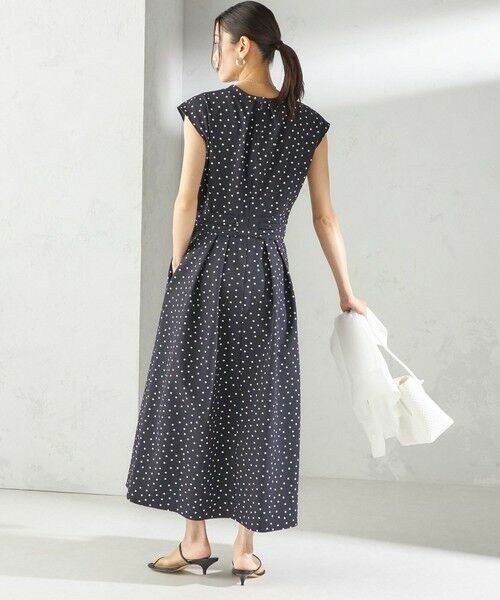 SHIPS / シップス ロング・マキシ丈ワンピース | 〈手洗い可能〉サッカー ストレッチ ドット 無地 フレンチ スリーブ ワンピース | 詳細16