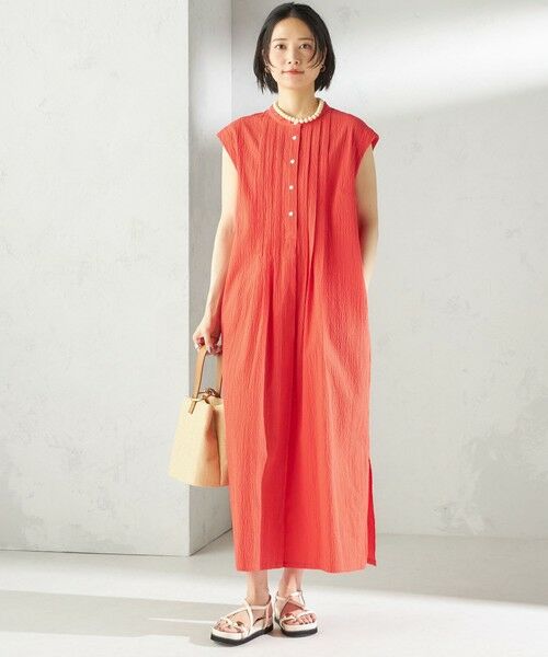 SHIPS / シップス ロング・マキシ丈ワンピース | 〈手洗い可能〉ACAR リップル タック ワンピース | 詳細10