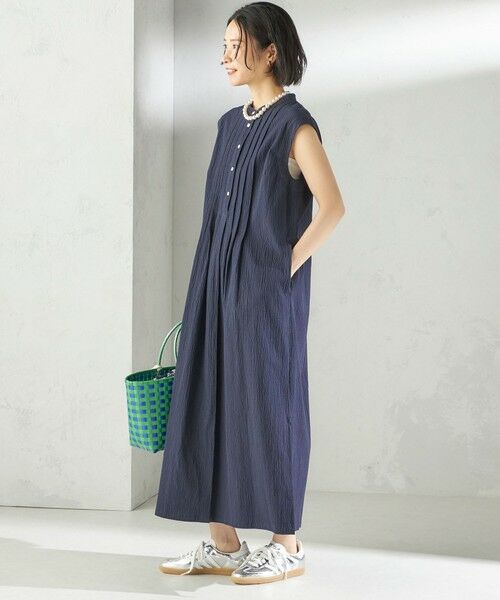 SHIPS / シップス ロング・マキシ丈ワンピース | 〈手洗い可能〉ACAR リップル タック ワンピース | 詳細24