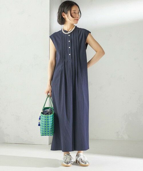 SHIPS / シップス ロング・マキシ丈ワンピース | 〈手洗い可能〉ACAR リップル タック ワンピース | 詳細28