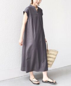 セール】 ワッシャーデシン リラックスワンピース （ロング