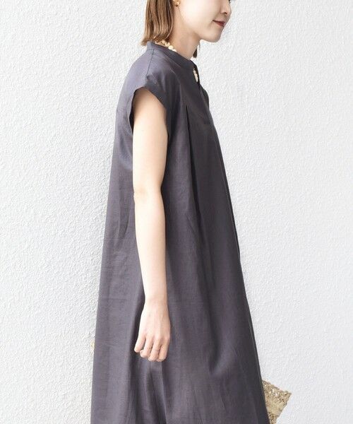 SHIPS for women / シップスウィメン ロング・マキシ丈ワンピース | 【WEB限定】〈手洗い可能〉リネン レーヨン コーティング ワンピース | 詳細8