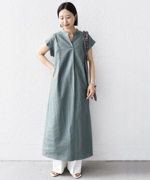 SHIPS for women / シップスウィメン ロング・マキシ丈ワンピース | 【WEB限定】〈手洗い可能〉リネン レーヨン コーティング ワンピース | 詳細21