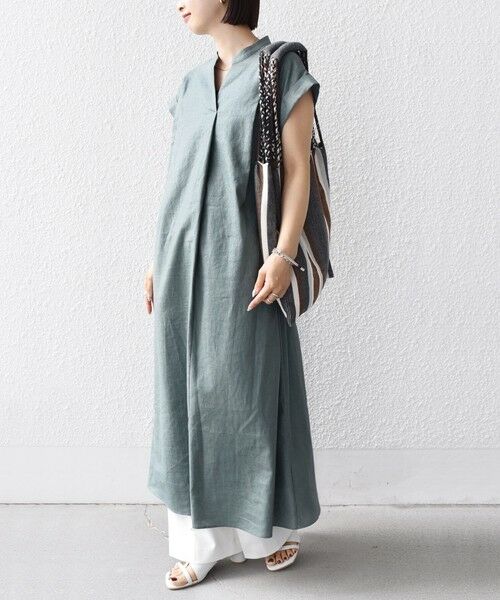 SHIPS for women / シップスウィメン ロング・マキシ丈ワンピース | 【WEB限定】〈手洗い可能〉リネン レーヨン コーティング ワンピース | 詳細22