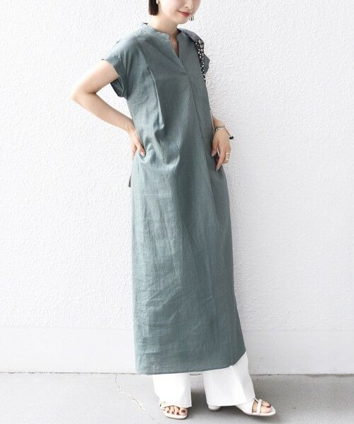 SHIPS for women / シップスウィメン ロング・マキシ丈ワンピース | 【WEB限定】〈手洗い可能〉リネン レーヨン コーティング ワンピース | 詳細24