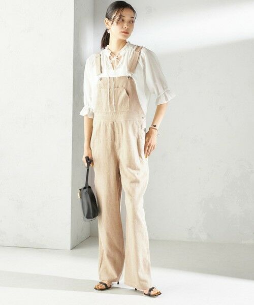 SHIPS / シップス サロペット・オールインワン | 〈手洗い可能〉麻 コットン オールインワン | 詳細2