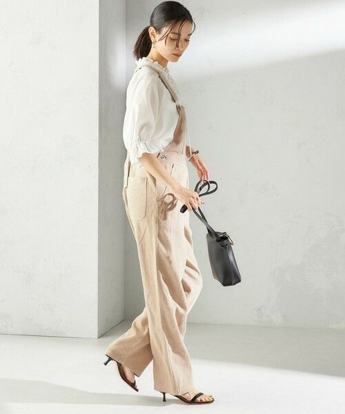 SHIPS / シップス サロペット・オールインワン | 〈手洗い可能〉麻 コットン オールインワン | 詳細3