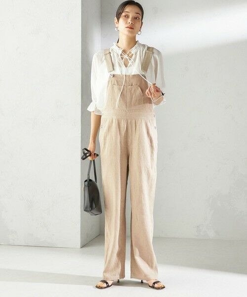 SHIPS / シップス サロペット・オールインワン | 〈手洗い可能〉麻 コットン オールインワン | 詳細4