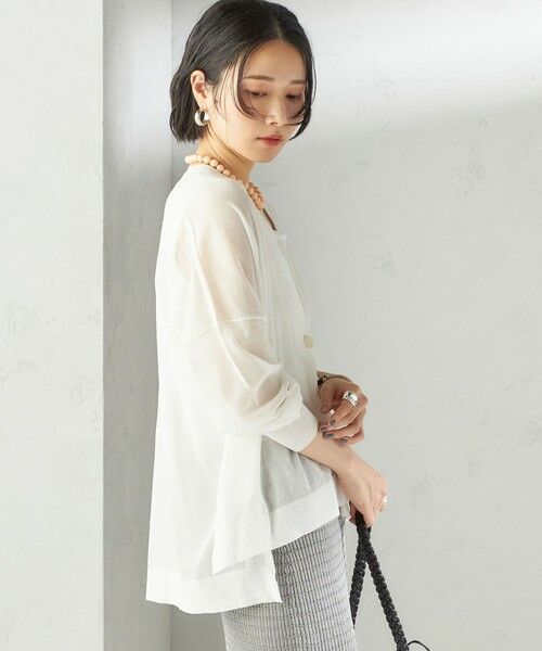 SHIPS / シップス カーディガン・ボレロ | 〈手洗い可能〉18G コットン ナイロン Vネック 1 ボタン カーディガン | 詳細11