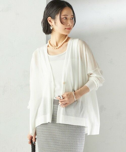 SHIPS / シップス カーディガン・ボレロ | 〈手洗い可能〉18G コットン ナイロン Vネック 1 ボタン カーディガン | 詳細15