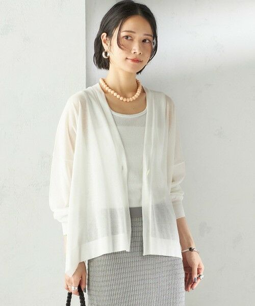 SHIPS / シップス カーディガン・ボレロ | 〈手洗い可能〉18G コットン ナイロン Vネック 1 ボタン カーディガン | 詳細16