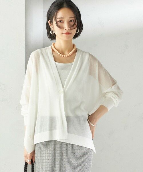 SHIPS / シップス カーディガン・ボレロ | 〈手洗い可能〉18G コットン ナイロン Vネック 1 ボタン カーディガン | 詳細7