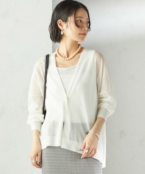 SHIPS / シップス カーディガン・ボレロ | 〈手洗い可能〉18G コットン ナイロン Vネック 1 ボタン カーディガン | 詳細8
