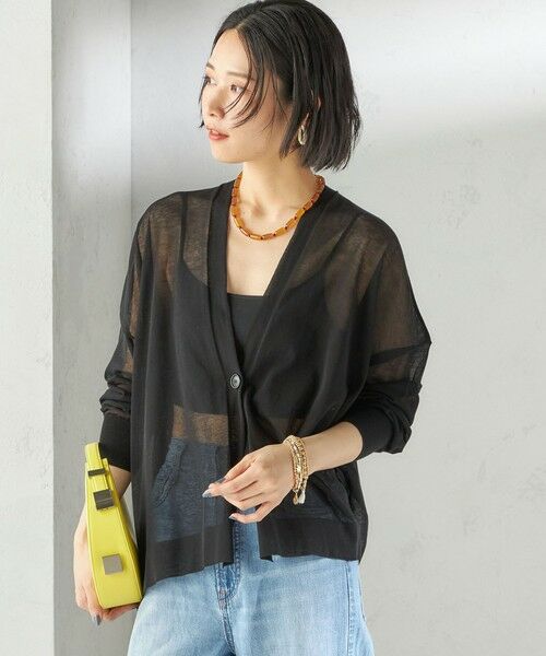 SHIPS / シップス カーディガン・ボレロ | 〈手洗い可能〉18G コットン ナイロン Vネック 1 ボタン カーディガン | 詳細25