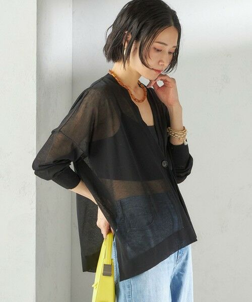 SHIPS / シップス カーディガン・ボレロ | 〈手洗い可能〉18G コットン ナイロン Vネック 1 ボタン カーディガン | 詳細29