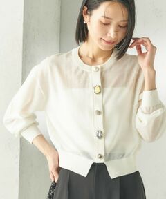 SHIPS / シップス カーディガン・ボレロ | 《一部追加予約》TORRAZZO DONNA:〈手洗い可能〉ビジュー シアー カーディガン