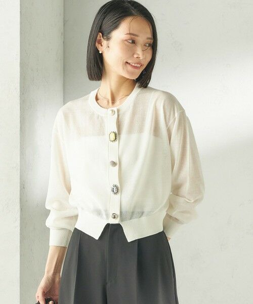 SHIPS / シップス カーディガン・ボレロ | 《一部追加予約》TORRAZZO DONNA:〈手洗い可能〉ビジュー シアー カーディガン | 詳細3