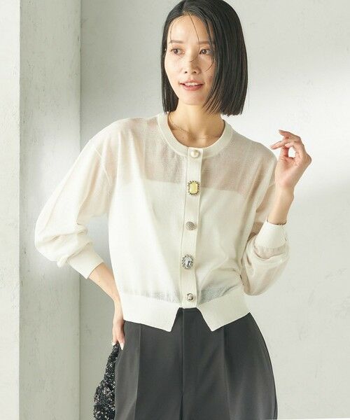 SHIPS / シップス カーディガン・ボレロ | 《一部追加予約》TORRAZZO DONNA:〈手洗い可能〉ビジュー シアー カーディガン | 詳細4