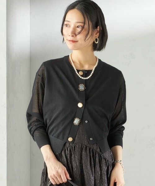 SHIPS / シップス カーディガン・ボレロ | 《一部追加予約》TORRAZZO DONNA:〈手洗い可能〉ビジュー シアー カーディガン | 詳細20