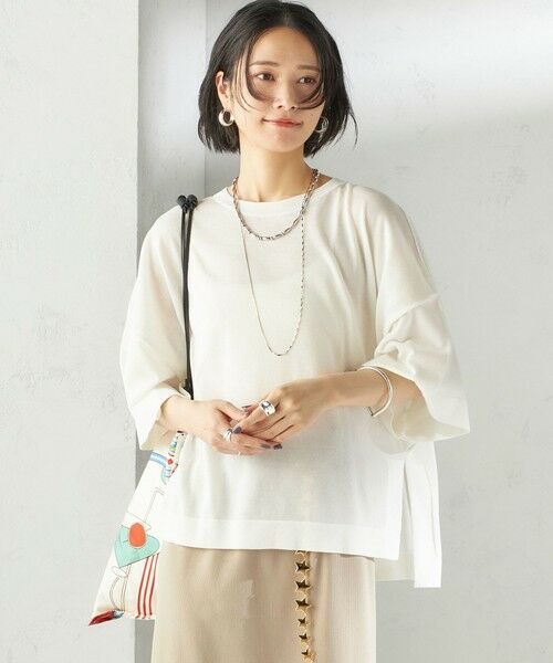 SHIPS / シップス ニット・セーター | 〈手洗い可能〉18G コットン ナイロン ワイド スリーブ プルオーバー | 詳細9