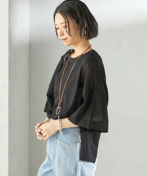 SHIPS / シップス ニット・セーター | 〈手洗い可能〉18G コットン ナイロン ワイド スリーブ プルオーバー | 詳細23