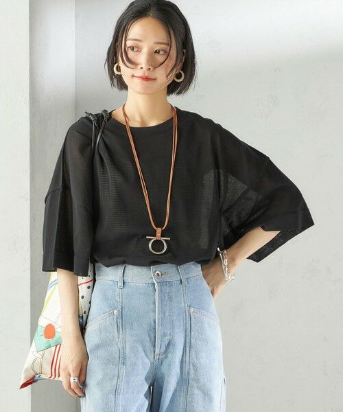 SHIPS / シップス ニット・セーター | 〈手洗い可能〉18G コットン ナイロン ワイド スリーブ プルオーバー | 詳細27