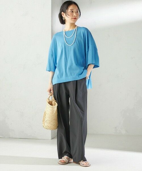 SHIPS / シップス ニット・セーター | 〈手洗い可能〉18G コットン ナイロン ワイド スリーブ プルオーバー | 詳細30