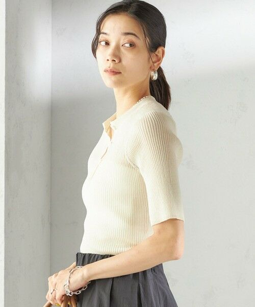 SHIPS / シップス ニット・セーター | 〈手洗い可能〉ラミー混 シアー ヘンリー ネック ニット | 詳細8