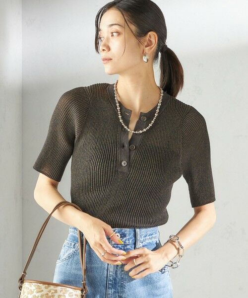 SHIPS / シップス ニット・セーター | 〈手洗い可能〉ラミー混 シアー ヘンリー ネック ニット | 詳細25