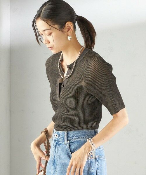 SHIPS / シップス ニット・セーター | 〈手洗い可能〉ラミー混 シアー ヘンリー ネック ニット | 詳細27