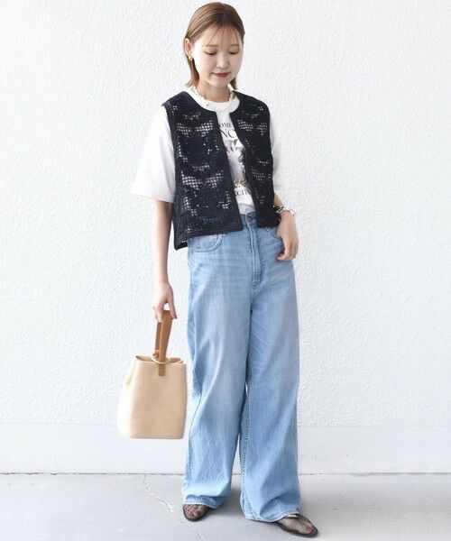 SHIPS / シップス ベスト | 〈手洗い可能〉エンブロイダリー ニット ショート ベスト | 詳細1