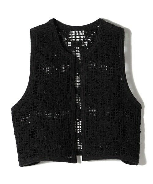 SHIPS / シップス ベスト | 〈手洗い可能〉エンブロイダリー ニット ショート ベスト | 詳細10