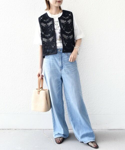 SHIPS / シップス ベスト | 〈手洗い可能〉エンブロイダリー ニット ショート ベスト | 詳細2