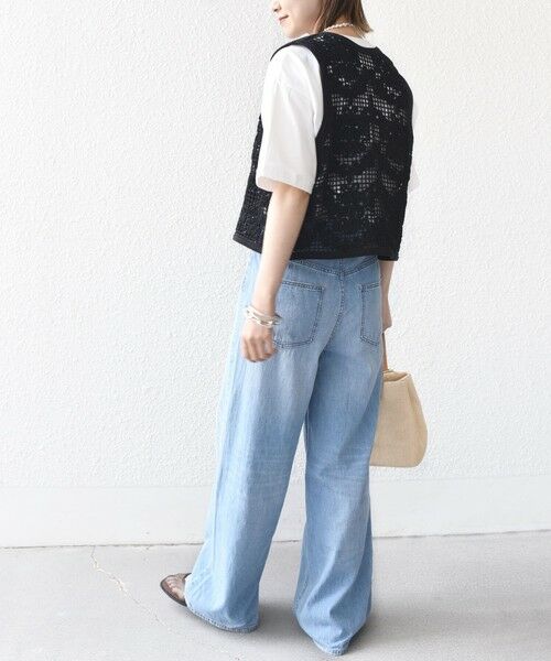 SHIPS / シップス ベスト | 〈手洗い可能〉エンブロイダリー ニット ショート ベスト | 詳細3