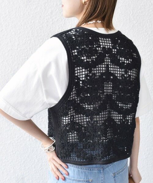 SHIPS / シップス ベスト | 〈手洗い可能〉エンブロイダリー ニット ショート ベスト | 詳細7