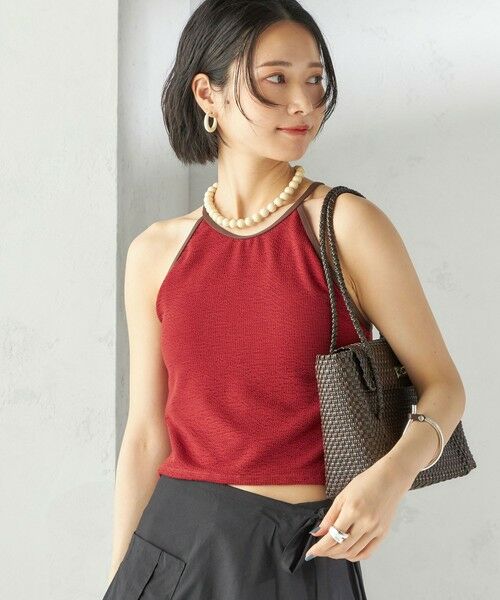 SHIPS for women/シップスウィメン maroba:〈手洗い可能〉ホルター ネック セパレート スイム ウェア ワインレッド MEDIUM SHIPS for women/シップスウィメン maroba:〈手洗い可能〉ホルター ネック セパレート スイム ウェア ワインレッド MEDIUM