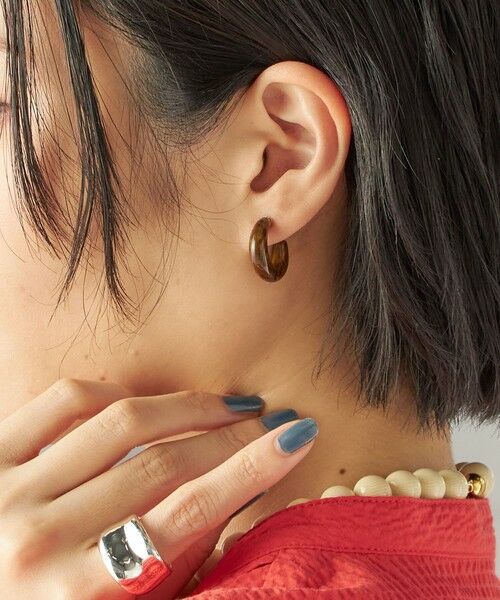 SHIPS / シップス ピアス・イヤリング | 樹脂 フープ イヤリング S | 詳細7