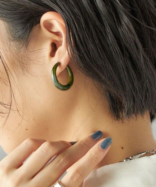 SHIPS / シップス ピアス・イヤリング | 樹脂 フープ イヤリング M | 詳細8