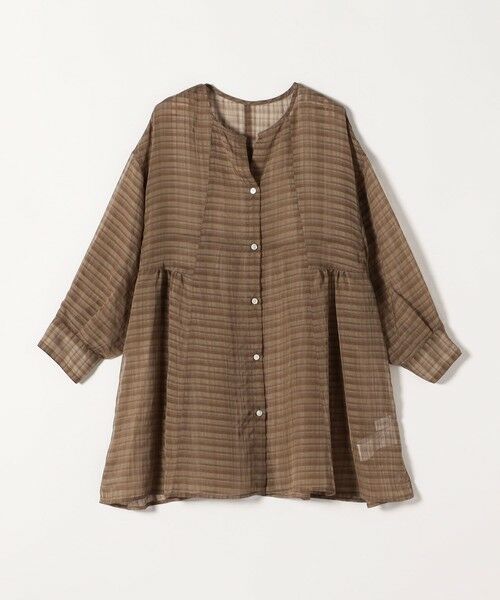 SHIPS / シップス シャツ・ブラウス | quaranciel:〈手洗い可能〉シアー チェック ノーカラー ハーフスリーブ ブラウス | 詳細21