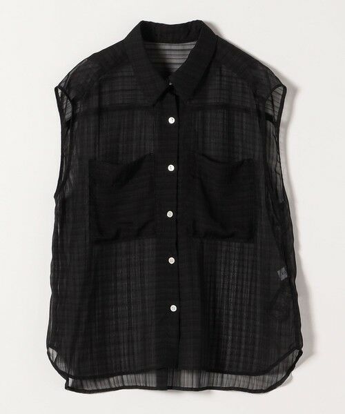 SHIPS / シップス シャツ・ブラウス | quaranciel:〈手洗い可能〉シアー チェック ノースリーブ シャツ | 詳細10