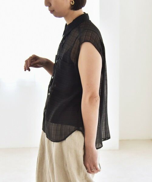 SHIPS / シップス シャツ・ブラウス | quaranciel:〈手洗い可能〉シアー チェック ノースリーブ シャツ | 詳細7