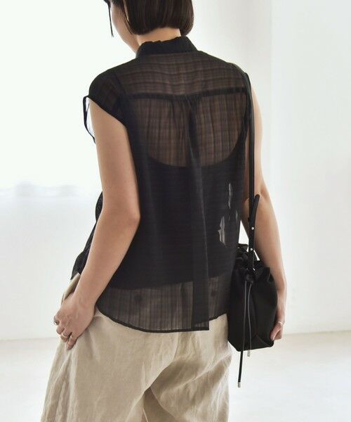 SHIPS / シップス シャツ・ブラウス | quaranciel:〈手洗い可能〉シアー チェック ノースリーブ シャツ | 詳細8