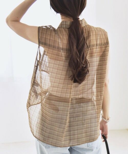 SHIPS / シップス シャツ・ブラウス | quaranciel:〈手洗い可能〉シアー チェック ノースリーブ シャツ | 詳細19