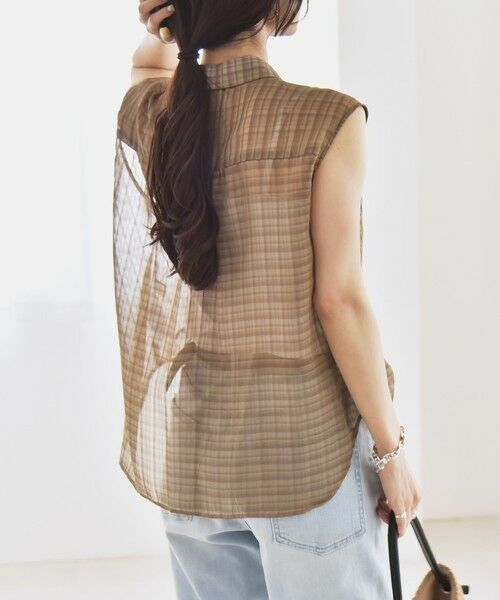 SHIPS / シップス シャツ・ブラウス | quaranciel:〈手洗い可能〉シアー チェック ノースリーブ シャツ | 詳細23